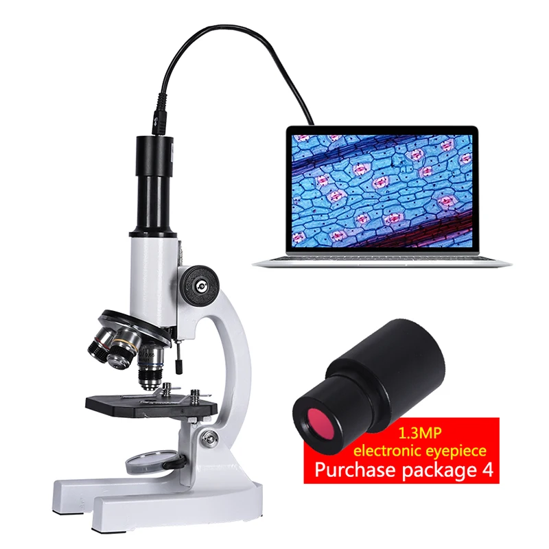 Увеличение 640X 1280X 2000X HD Биологичен микроскоп Монокуляр студентска образователна лаборатория LED лампа притежателя на телефона електронен окуляр