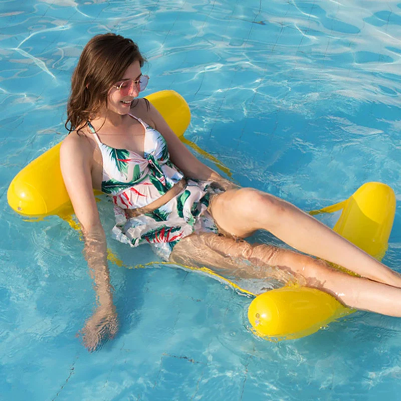 Удобен сгъваем водоустойчив комплект за басейн, здрав Преносим водна диван-хамак, надуваеми водни играчки, фланец Здрав
