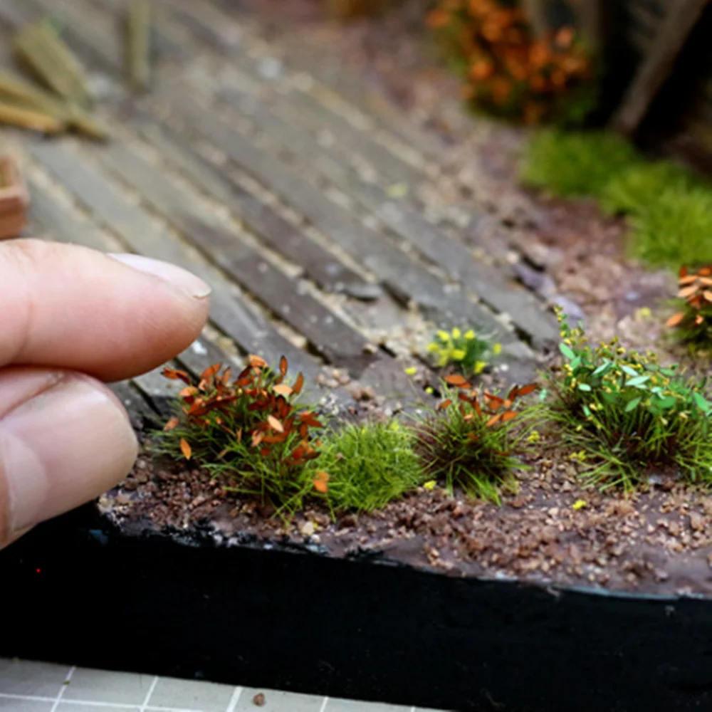 Умален модел на кичури трева, имитация на трева, цвете, изработване на модели със собствените си ръце, Оформление военни сцени, декорация на градината за диорами Хо