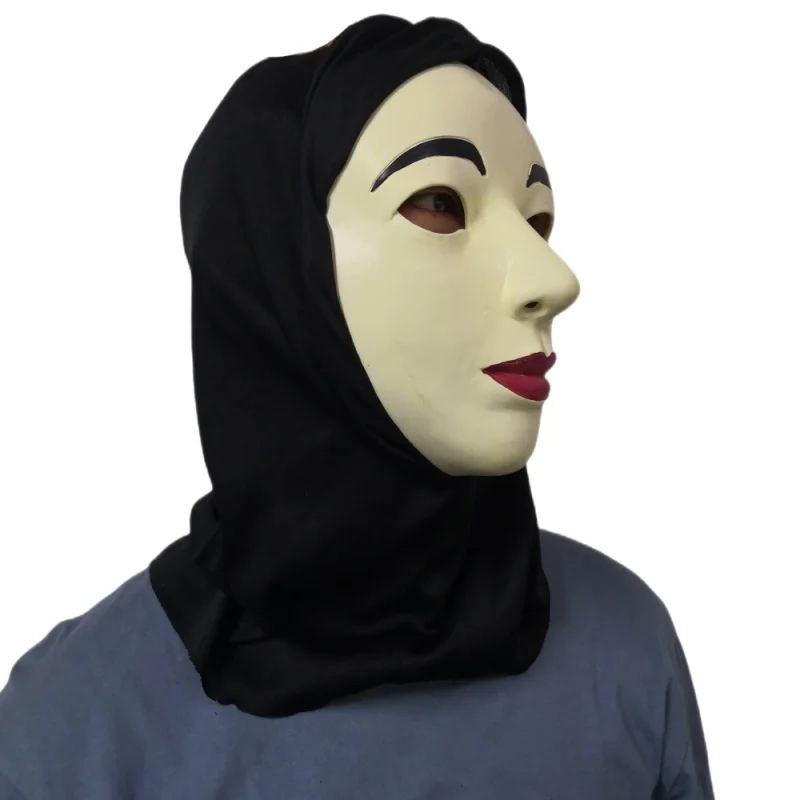 Филмът Призрак във Венеция Маска на ужасите за Хелоуин Латексова маска за цялата глава, Cosplay Зловеща маска-усмивка с тюрбаном