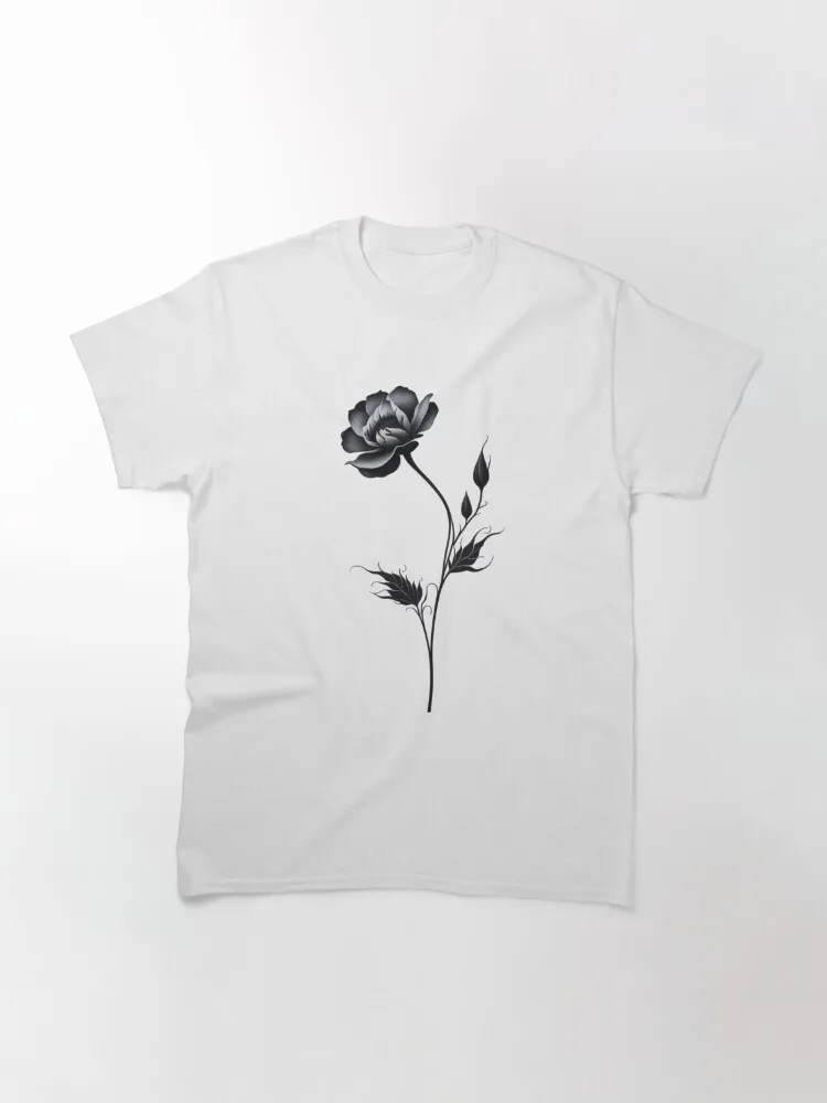 черно-бяло цвете 2023, новата модерна тениска за спорт и отдих, тениска с къс ръкав