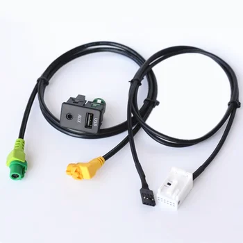 Авто AUX USB аудио кабел превключвател за Volkswagen Passat B6 B7 CC Touran POLO Инсталирате RCD510 RCD510 Plus RNS315