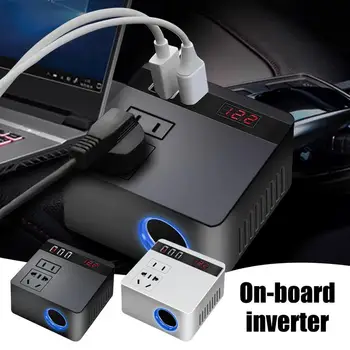 Автомобилен инвертор мощност 150 W с 2 USB-порта, конвертор с висока мощност 12 В 24 В 220 За въздушен компресор, лаптопи, автомобили, Auto