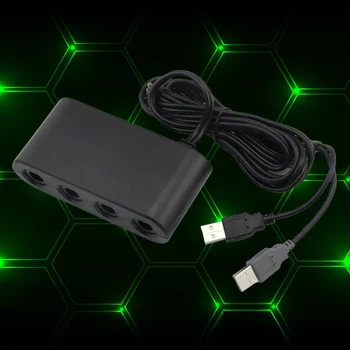 Адаптер безжичен USB контролер GC Контролер Adapter 4 порта Безжичен USB адаптер с нула закъснение на Щепсела и да играе за WiiU/на преминаването/PC