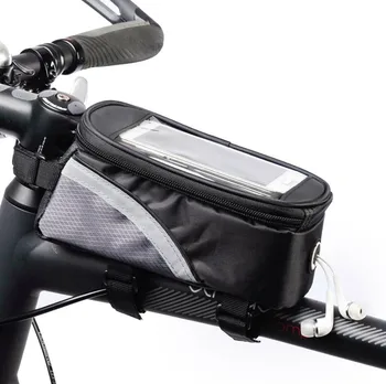 Аксесоари за велосипеди, Водоустойчив калъф за сензорен екран мобилен телефон, чанта за МТВ, Велосипедна Рама, Предни торбички с горната тръба