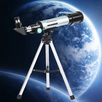 Астрономически телескоп Научен монокуляр 360/50 мм за деца, изучаващи Звездите, подаръци с безплатен статив за наблюдение на Луната