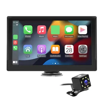 Безжична автомобилна MP5 плейър Carplay Android Auto, видео рекордер, автомобилен видеорекордер Mirrorlink, огледален монитор Със сензорен екран, съвместим с Bluetooth, 9 инча