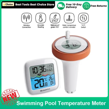 Безжична Връзка Дигитален Термометър с LCD дисплей Канал 3 Водоустойчив Термометър за басейна Измерване на температурата