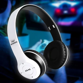 Безжична стерео слушалки P47 с шумопотискане, Bluetooth-съвместима Игрова слушалки 5.0, Mp3 плеър, вграден микрофон за смартфон