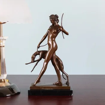 Бронзова гръцката статуя на Артемида и Диана Гончей Богиня с автограф на Едуард Маккартана, Антични скулптура, Начало декор, най-Добрият подарък