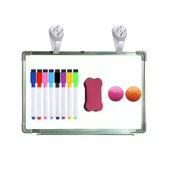 Бяла дъска с алуминиева рамка бяла дъска с фолио, 8 цветни маркери, гумичка, идеалната дъска за писане в офис, Домашно приготвена дъска за писане