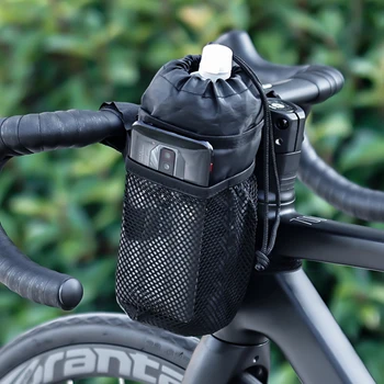 Велосипедна чанта, стойка за велосипеди бутилки, термосумка на волана, мрежест джоб, дантела, колоездене, изолирани чанти и калъфи за чайник, държач за чаша кафе