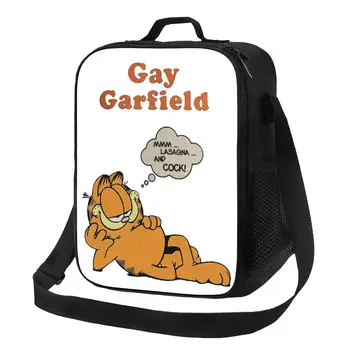 Весела Изолирани чанти за Обяд Gay Garfields Fun със Забавни Котка, Преносим Охладител, Термален Обяд-Бокс за хранене, Деца-Ученици