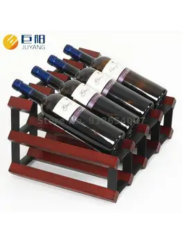 Вино багажник, монтиран на стената рафтове за изложбата червено вино от винарска изба, рафтове за червено вино от масивно дърво, декоративни вино багажник, кухненски рафтове за чаши червено вино