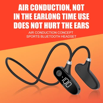 Водоустойчиви спортни Bluetooth-слушалки с шейным ръб, белите дробове, ухото, високотехнологични слушалки с въздушна проводимост