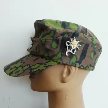 . военни униформи от Втората световна война, Камуфляжная шапка на немската армия с дъбови листа M43, икона Эдельвейса в реален размер