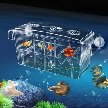 Высокопрозрачный кутия за инкубацията на риба, саморасплавляющийся аквариум, мултифункционален двуслойни аквариум за по-големи риби, аквариумный контейнер 20E
