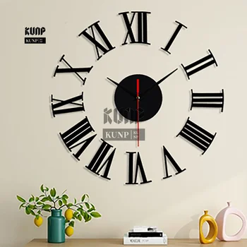 Голям Стенен часовник, Кварцов механизъм, 3D, Направи си сам, Големи Часовници, Декоративни Кухненски Часовник, Акрилна Slr Стикер, Голям Часовник, Начало Декор с надпис # 25