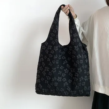Дамска Жилетка, Лейси Холщовая чанта, Дизайнерска чанта-тоут, Проста Приказка Цвете Лейси чанта През рамо, Голям Женствена чанта за пазаруване