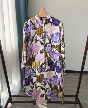 Дамска риза с принтом дантела, Свободна реколта блуза