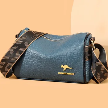 Дамска чанта от естествена кожа 2023, Нова Корейска Универсална чанта през рамо в западен стил, чанта през рамото си Личи, възглавница, една Малка ръчна чанта