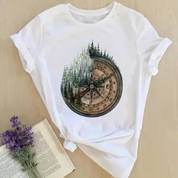 Дамски блузи с принтом горските приключения и планини, Ризи с къс ръкав, Дамски летни модни дамски тениски с графичен дизайн