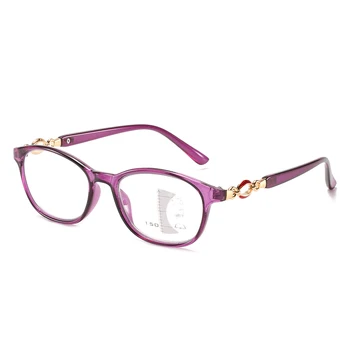 Дамски Квадратни очила, Дамски Ретро Прогресивно мультифокальные очила за четене, Метални Висококачествени Увеличаване на Далекогледство