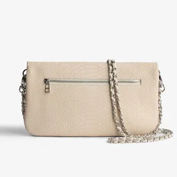 Дамски малка чанта през рамо с шарките на крокодилска кожа, Модерен дамски чанти на веригата, мини-портфейл