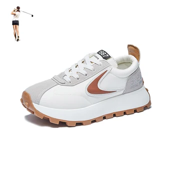 Дамски модни спортни обувки за голф, удобни пролетни дамски парусиновые маратонки за голфъри, обувки за голф