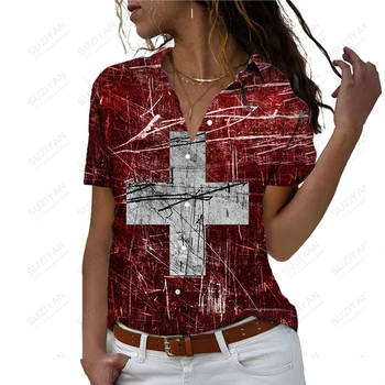 Дамски Свободна Ежедневни риза с 3D-принтом, креативна риза, лятна Градинска лека дишаща риза