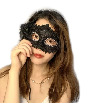 Дамски Секси Лейси Маскарадная цвете маска за лице, принцеса, парти, Cosplay, подпори за абитуриентски костюма на Кралицата на нощен клуб, маска за очи, екзотика