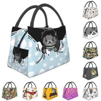 Дамски чанти за обяд Neko Atsume On Ice, водоустойчива чанта Martin, термосумка за обяд, кутия за пикник