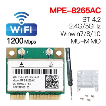 Двойна лента Mini-PCIE MPE-AC 8265 1200 Mbps Bluetooth 4.2 intel 8265 Мрежов адаптер 2.4 G/5G За Windows 7/8/10/Linux За вашия КОМПЮТЪР/лаптоп