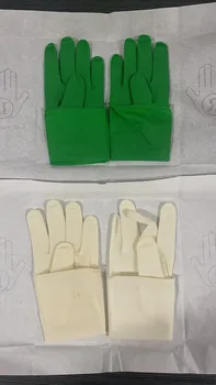 Двуслойни два цвята за еднократна употреба латексови ръкавици Medispo, комплект от две части