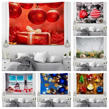 Декорации за дома, Коледа интериор на прозореца на стаята, стенен гоблен, естетична спалня, естетически стенно изкуство, голям текстилен стенен гоблен