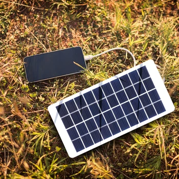 Джобно слънчево зарядно устройство с мощност 20 W 5, Мобилен източник на енергия, външни соларни панели, Лесно осветление вътрешен двор с 3-метров кабел