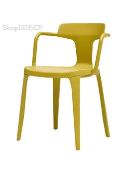 Домашен Скандинавски стол, бюро Модерен минималистичен стол С облегалка За Преговори Стол за Почивка Пластмасов Творчески кът за стол