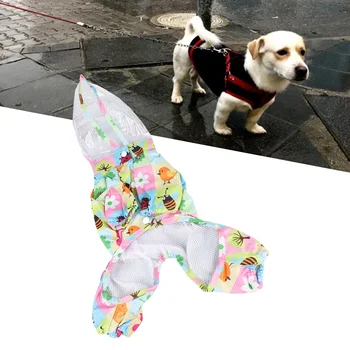 Дъждобран с качулка за домашни любимци, Отразяваща, с 4 крака, напълно погълнат, удобни дишащи дъждобран за прекрасни кучета за пет доставки