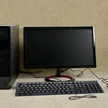 Ергономична жични клавиатура USB за PC, водоустойчив, 108 клавиши, с няколко езика, лаптоп
