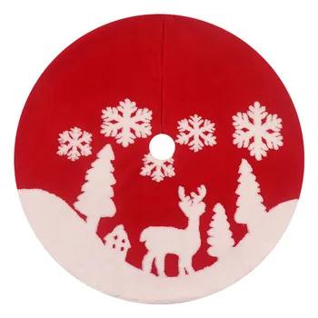 Жаккардовая пола на Дядо Коледа с шарени снежинки, подложка за домашен интериор, пола, за елхи, плюшен 48 инча