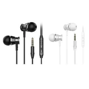 Жични слушалки-втулки Langsdom M305 3,5 мм стерео слушалки Hi-Fi с микрофон, слушалки