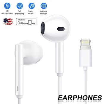 За Apple iPhone 14 Оригиналните Слушалки 11 12 13 Pro Max мини Слушалки 6 7 8 Plus X XR XS SE Светкавица Bluetooth Слушалки с Кабел