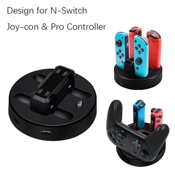 за Nintendo Switch Joycon 4 Контролер Зарядно устройство, зарядно устройство Държач 5 В 1 Nintendo Switch Pro Геймпад зарядно устройство ще захранване на зарядно устройство