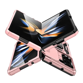 За Samsung Z Fold5 устойчив на удари Сгъваем Калъф за телефон Capa за Samsung Galaxy Z Fold5 Fold 5 Zfold5 5G Калъф-поставка за Халки на пръста си