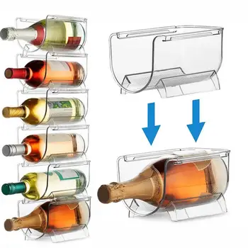 за Вино Акрилни Компактен Прозрачен Рафтове за съхранение на Вино Органайзер за съхранение на вино