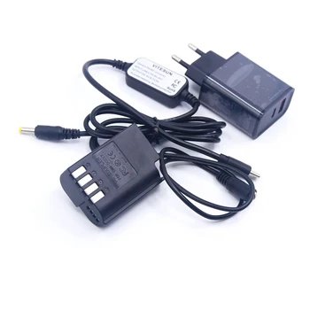 Захранващ кабел USB Type-C + Конектор dc DMW-DCC17 BLK22 Фиктивен Батерия + Адаптор Зарядно устройство PD За фотоапарат Panasonic Lumix S5 DC-S5 DC-S5K