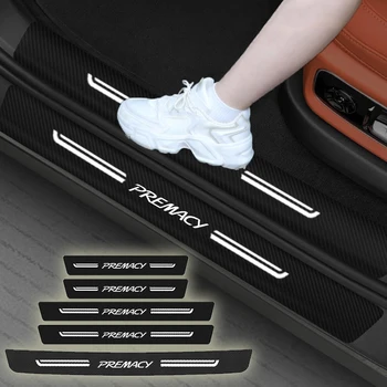 Защитни етикети на прага на задния багажник на Кола, фолио за защита на праг от надраскване, Стикери с логото на Mazda PREMACY, Аксесоари