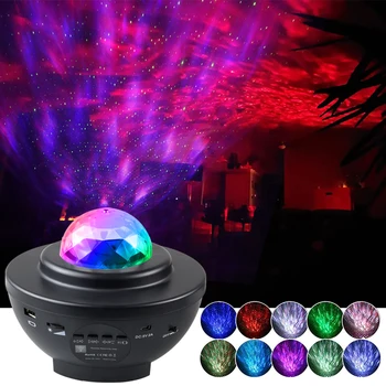 Звездна лампа на проектора ZK50 USB Bluetooth Музика Околния светлина Пълноцветен водна модел Led нощна светлина