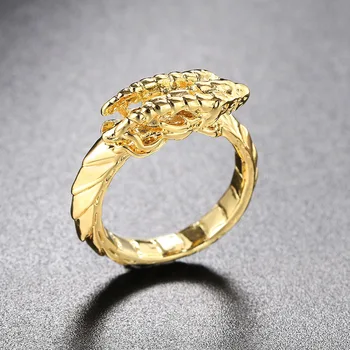 Златен пръстен с дракон за мъже, трендови аксесоари в стил пънк, уникални подаръци за партита, Модни пръстени в стил хип-хоп, дамски бижута на едро R721