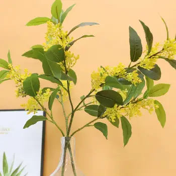 Изкуствена клонка, без поливане, Реалистични изкуствени клони Osmanthus Fragrans, неувядающие изкуствени растения за вашия дом офис Декор Снимка